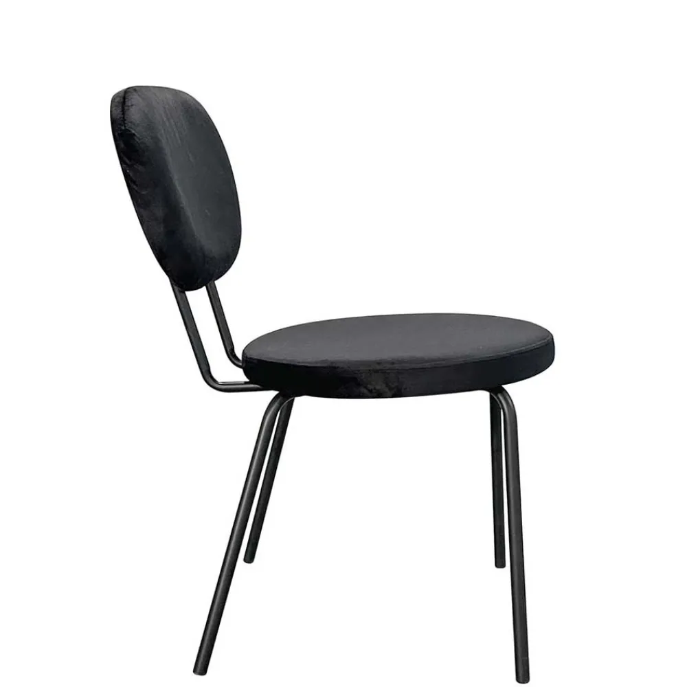 Wohnen Küchenstühle|Esszimmerstühle*Samt Polsterstühle in Schwarz - Siao (2er Set)