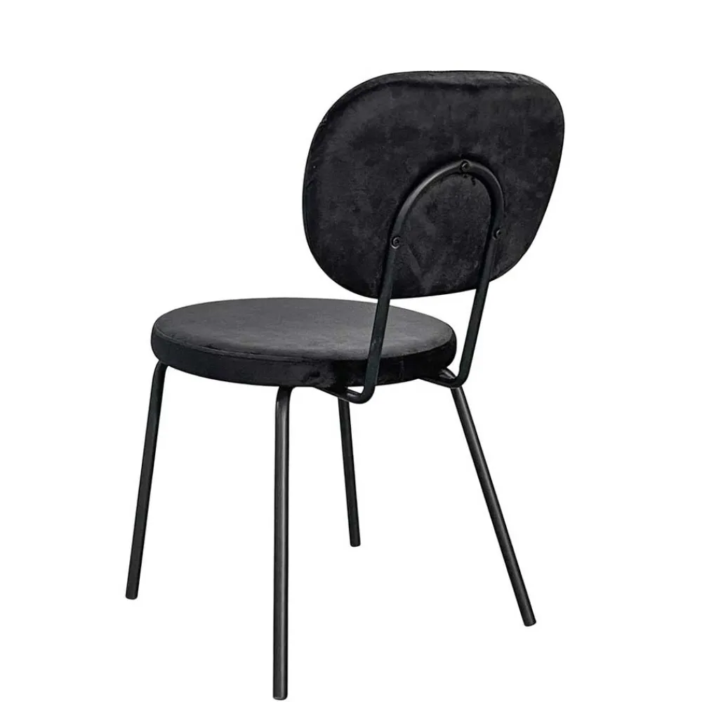 Wohnen Küchenstühle|Esszimmerstühle*Samt Polsterstühle in Schwarz - Siao (2er Set)