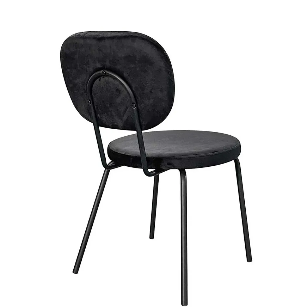 Wohnen Küchenstühle|Esszimmerstühle*Samt Polsterstühle in Schwarz - Siao (2er Set)