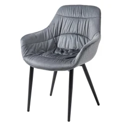 Wohnen Samt Polsterstuhl mit Armlehnen in Grau - Duong