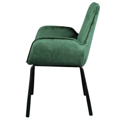 Wohnen Küchenstühle|Esszimmerstühle*Samt Polsterstuhl mit Armlehnen in Grün - Panura