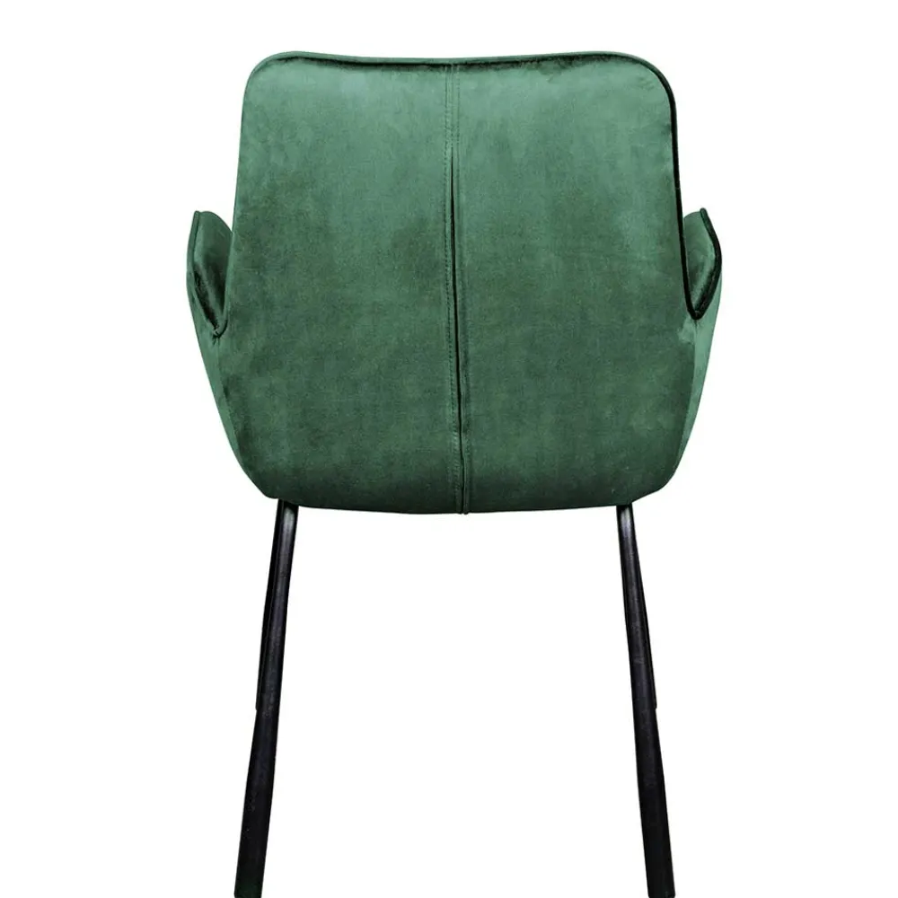 Wohnen Küchenstühle|Esszimmerstühle*Samt Polsterstuhl mit Armlehnen in Grün - Panura