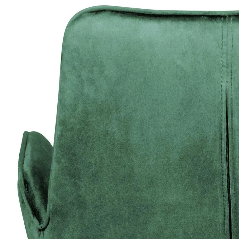 Wohnen Küchenstühle|Esszimmerstühle*Samt Polsterstuhl mit Armlehnen in Grün - Panura