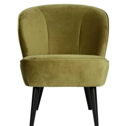 Wohnen Schwarze Möbel|Sessel & Hocker*Samt Retro Sessel in Khaki Grün - Giva