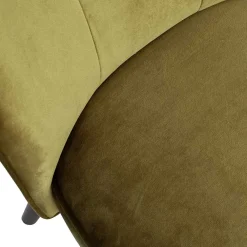 Wohnen Schwarze Möbel|Sessel & Hocker*Samt Retro Sessel in Khaki Grün - Giva