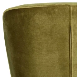 Wohnen Schwarze Möbel|Sessel & Hocker*Samt Retro Sessel in Khaki Grün - Giva