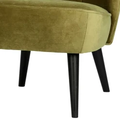 Wohnen Schwarze Möbel|Sessel & Hocker*Samt Retro Sessel in Khaki Grün - Giva