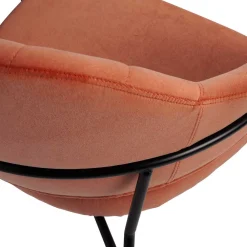 Wohnen Samt Retrosessel in Apricot - Roryn