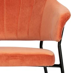 Wohnen Samt Retrosessel in Apricot - Roryn