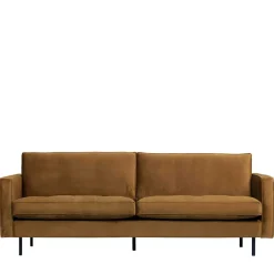 Wohnen Retro Möbel*Samt Retrosofa in Honigfarben - Saguan