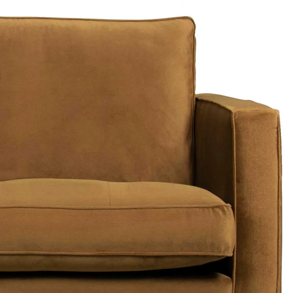 Wohnen Retro Möbel*Samt Retrosofa in Honigfarben - Saguan