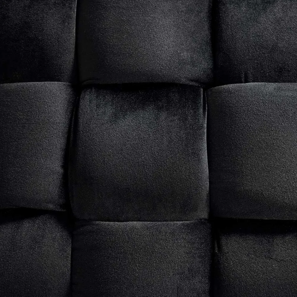 Wohnen Bettbänke|Esszimmerbänke*Samt Sitzbank in Schwarz Flechtdesign - Addara