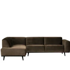 Wohnen Samt Sofa Eckgarnitur in Taupe - Matca