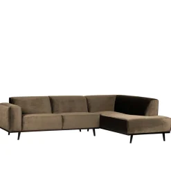 Wohnen Samt Sofa Eckgarnitur in Taupe - Matca