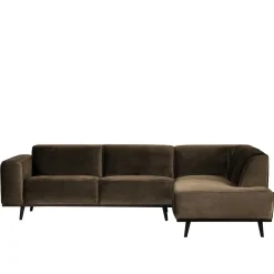 Wohnen Samt Sofa Eckgarnitur in Taupe - Matca