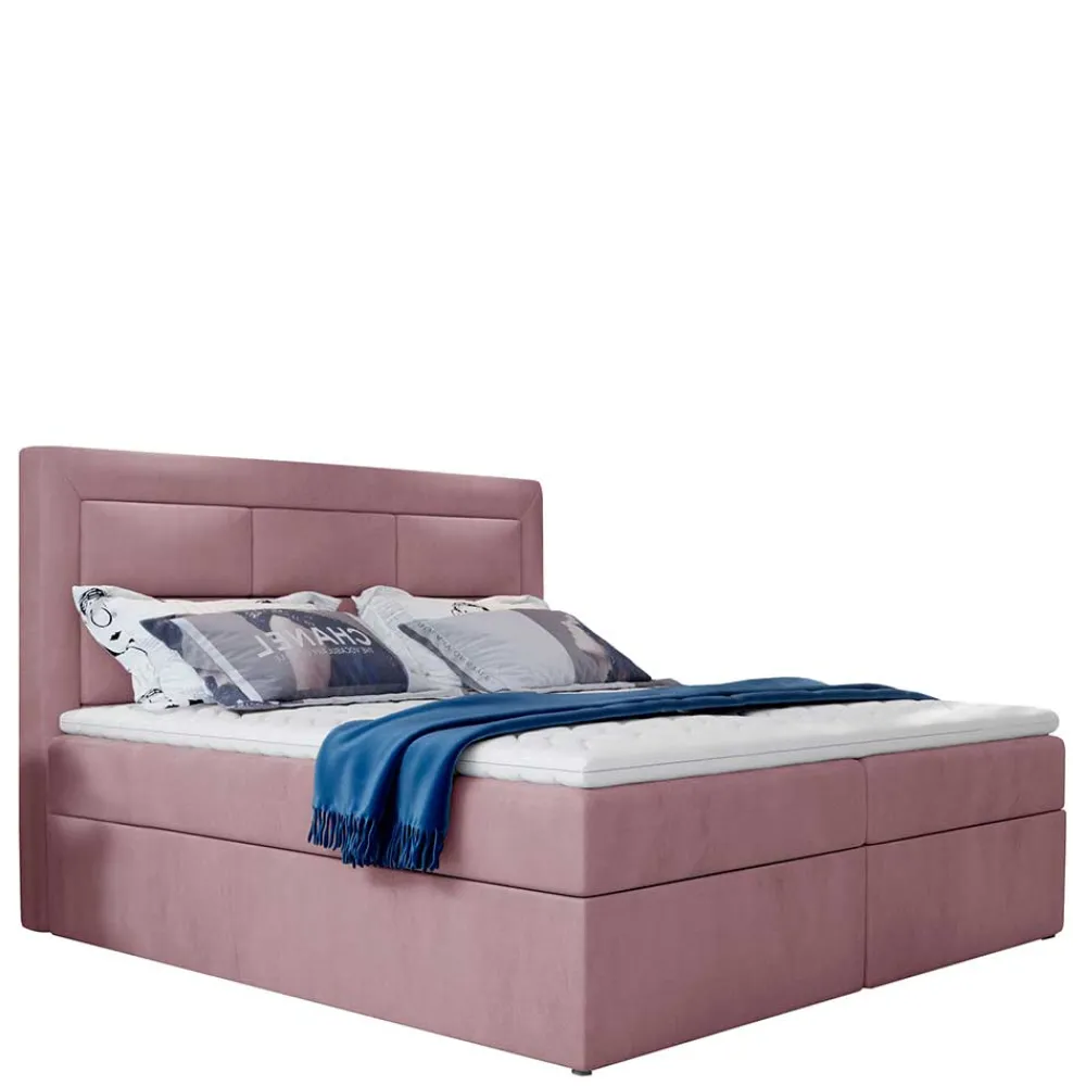 Wohnen Jugendbetten*Samt Stauraumbett in Altrosa - Green