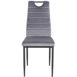 Wohnen Samt Stühle mit Quersteppung in Grau - Pysio (Set)