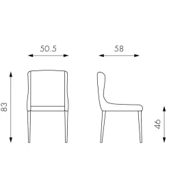 Wohnen Retro Möbel|Küchenstühle*Samt Stuhl in Dunkelgrau mit Rautensteppung - Amelie