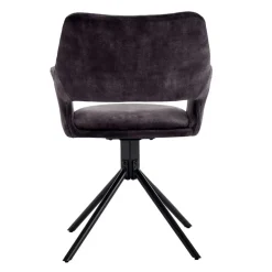 Wohnen Schwarze Möbel|Graue Möbel*Samt Tischsessel in Anthrazit - Keviz (2er Set)