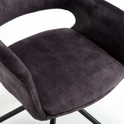 Wohnen Schwarze Möbel|Graue Möbel*Samt Tischsessel in Anthrazit - Keviz (2er Set)