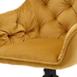 Wohnen Küchenstühle|Esszimmerstühle*Samt Tischsessel in Gold mit Schwarz - Viradio (2er Set)