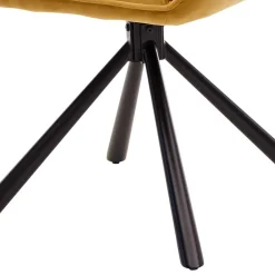 Wohnen Küchenstühle|Esszimmerstühle*Samt Tischsessel in Gold mit Schwarz - Viradio (2er Set)