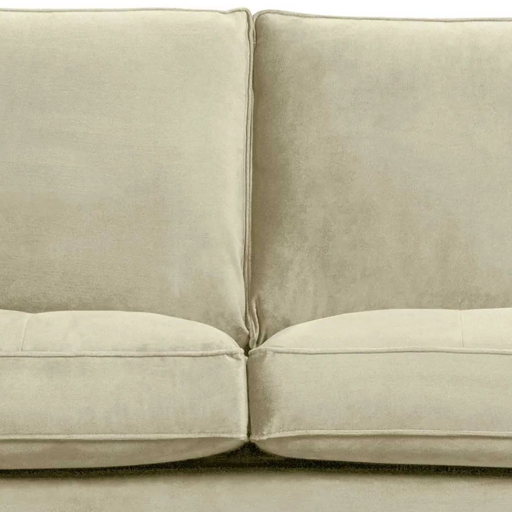 Wohnen Samt Wohnzimmercouch in Graugrün - Loona