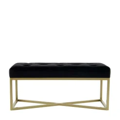 Wohnen Samtbank in Schwarz mit Gold - Carantec