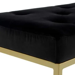 Wohnen Samtbank in Schwarz mit Gold - Carantec