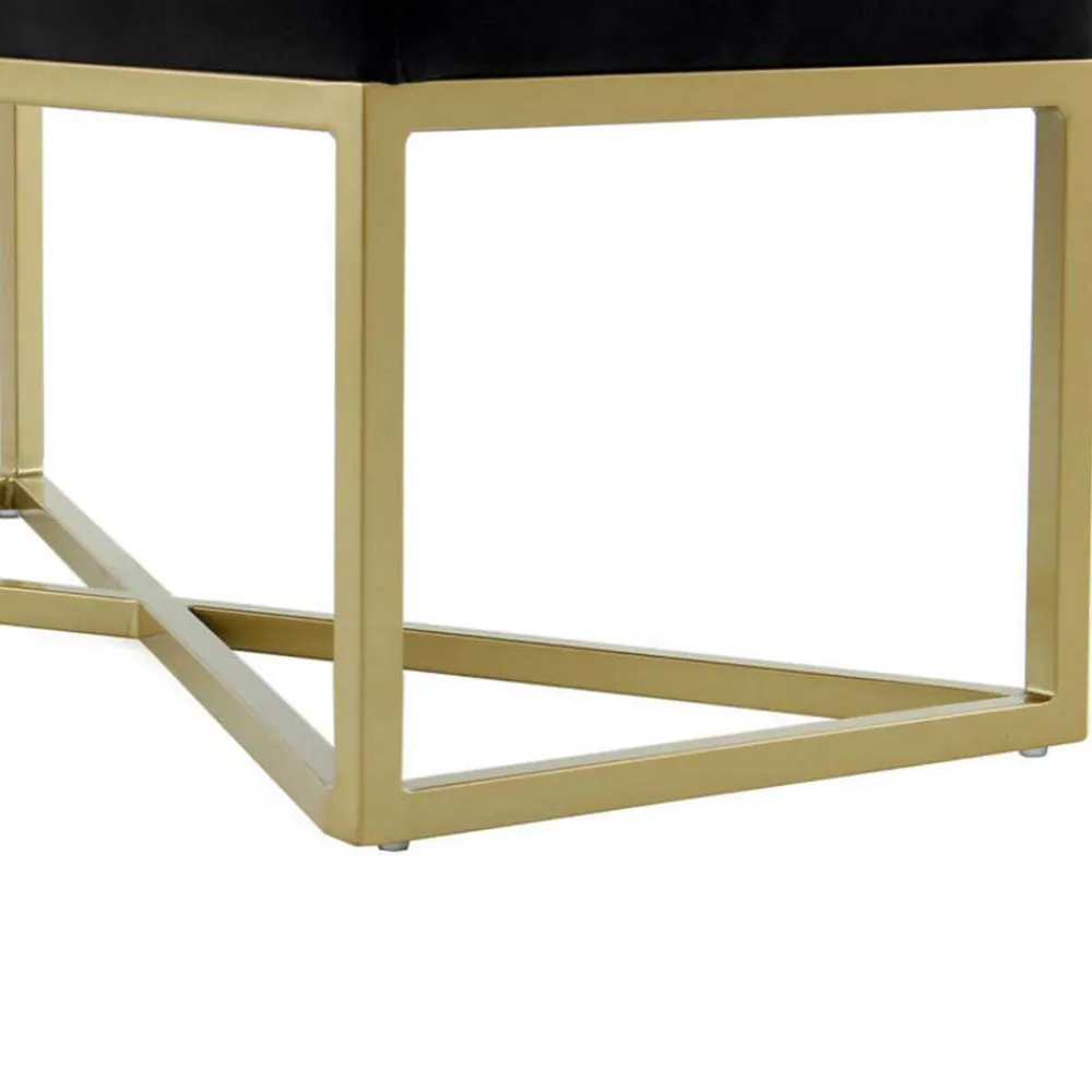 Wohnen Samtbank in Schwarz mit Gold - Carantec