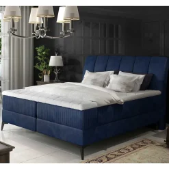 Wohnen Jugendbetten*Samtbett mit Matratzen in Dunkelblau - Dessa