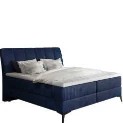 Wohnen Jugendbetten*Samtbett mit Matratzen in Dunkelblau - Dessa