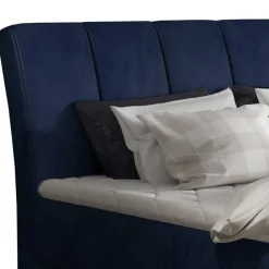 Wohnen Jugendbetten*Samtbett mit Matratzen in Dunkelblau - Dessa