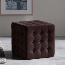 Wohnen Barhocker*Samthocker in Dunkelbraun - Niroteka