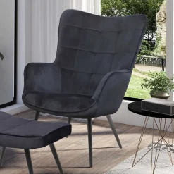 Wohnen Samtsessel in Schwarz - Avenza