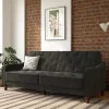 Wohnen Retro Möbel|Schlafsofas*Samtsofa mit Bettfunktion in Dunkelgrau - Rubanina