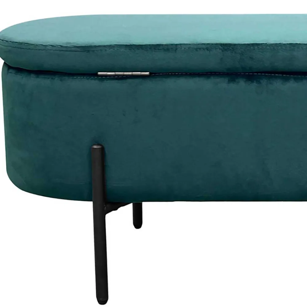Wohnen Samt-Truhenbank in Dunkelgrün - Comota