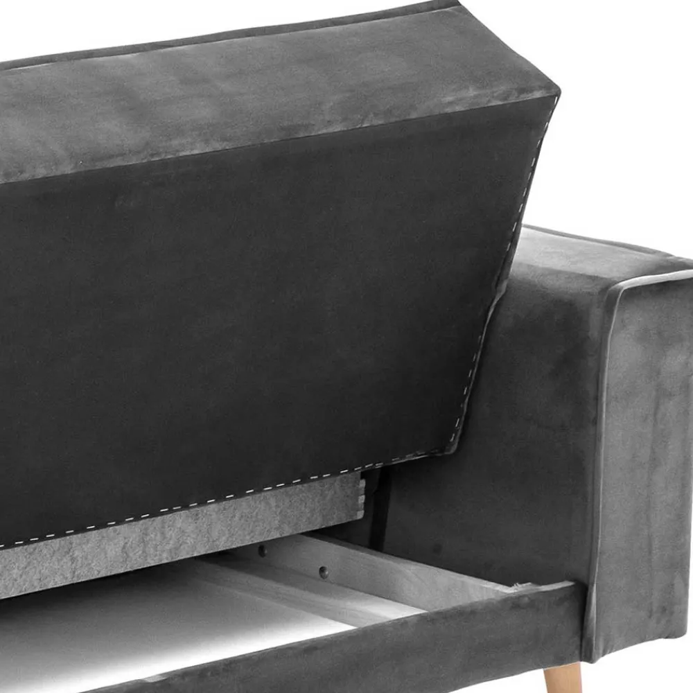 Wohnen Samtvelours Federkerncouch mit Bettfunktion - Vlacoma