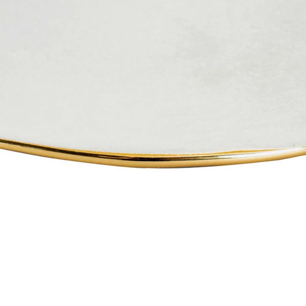 Wohnen Samtvelours Hocker in Cremeweiß - Cedrom