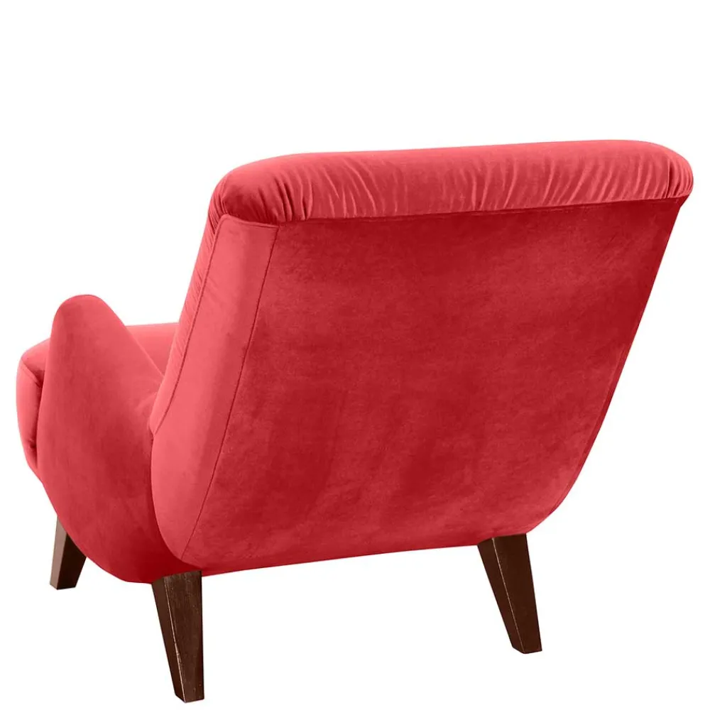 Wohnen Braune Möbel|Sessel & Hocker*Samtvelours Lesesessel in Rot - Haniata