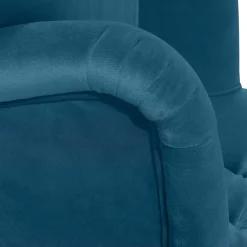 Wohnen Samtvelours Ohrensessel in Petrol Blau - Ilussiana