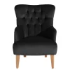 Wohnen Vintage Möbel*Samtvelours Polstersessel in Schwarz - Jimalito