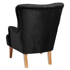 Wohnen Vintage Möbel*Samtvelours Polstersessel in Schwarz - Jimalito