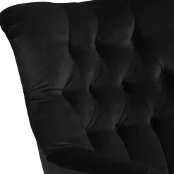 Wohnen Vintage Möbel*Samtvelours Polstersessel in Schwarz - Jimalito