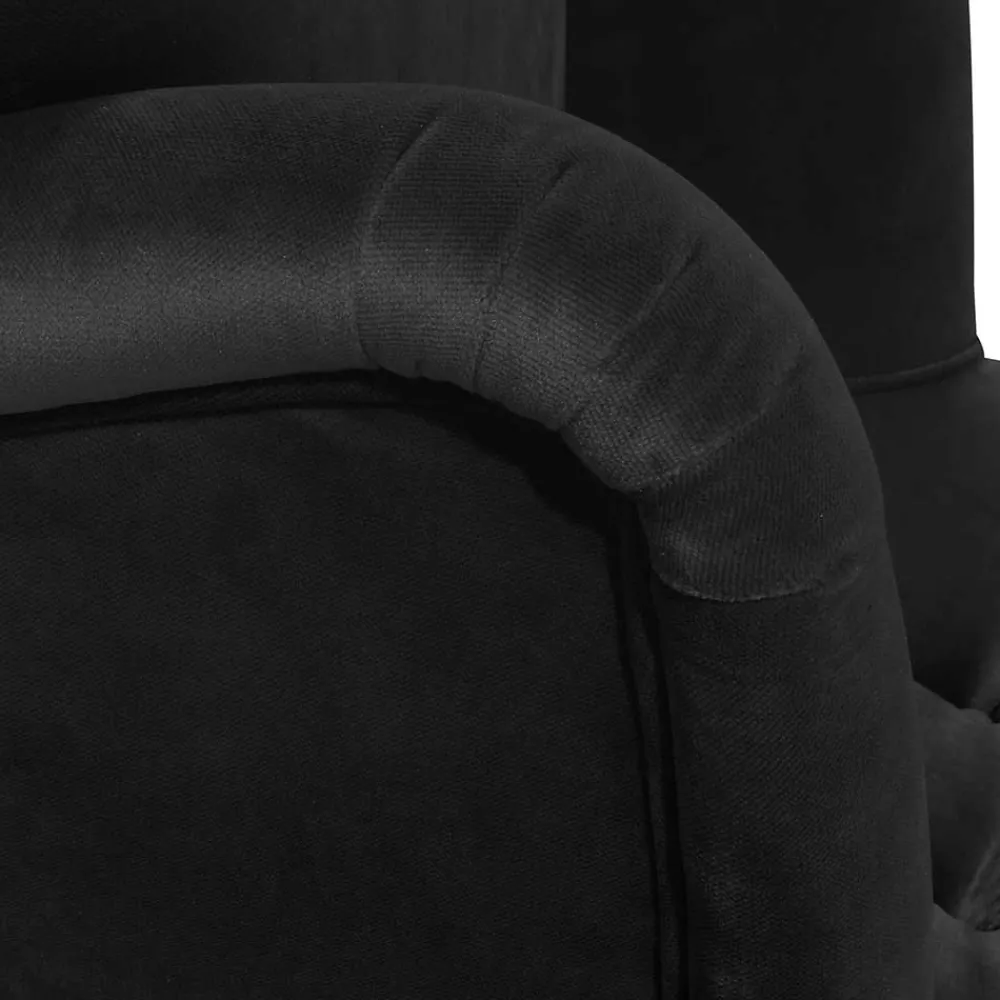 Wohnen Vintage Möbel*Samtvelours Polstersessel in Schwarz - Jimalito