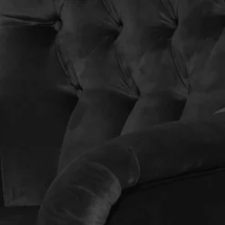 Wohnen Vintage Möbel*Samtvelours Polstersessel in Schwarz - Jimalito