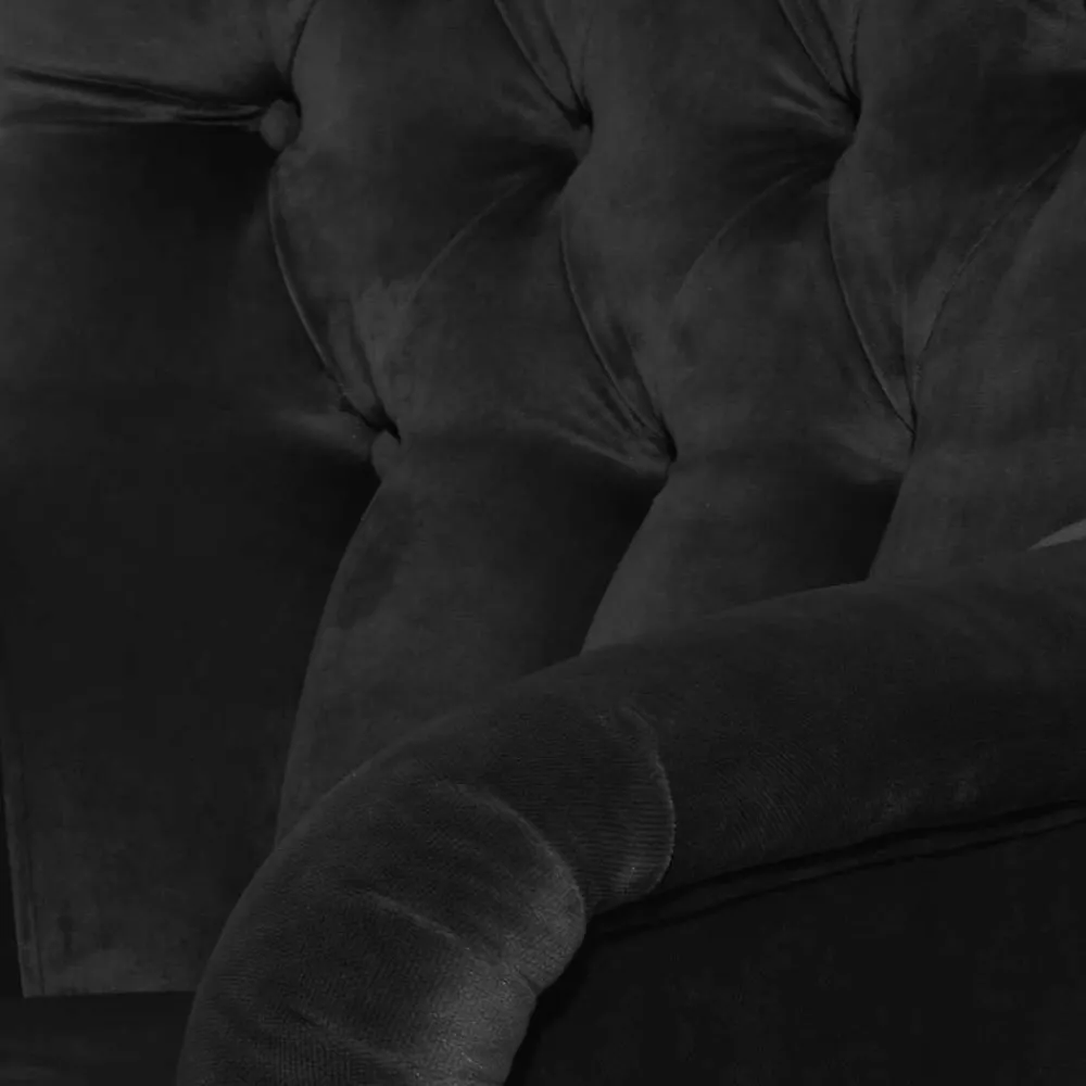 Wohnen Vintage Möbel*Samtvelours Polstersessel in Schwarz - Jimalito