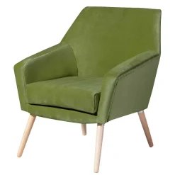 Wohnen Samtvelours Polstersessel in Oliv Grün - Canossa