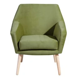 Wohnen Samtvelours Polstersessel in Oliv Grün - Canossa
