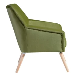 Wohnen Samtvelours Polstersessel in Oliv Grün - Canossa